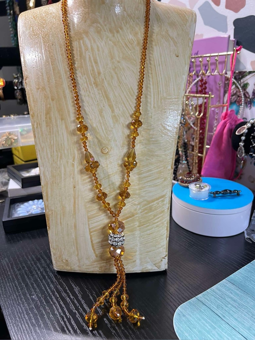 vintage Czech crystal and rhinestone necklace